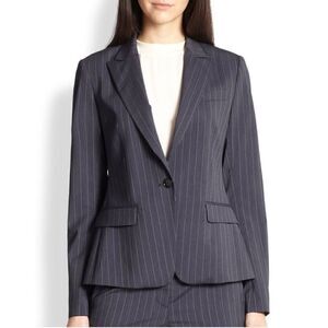 Theory Gabe Blazer Gray Pinstripe Wool Blend Jacket Workwear Career women’s 6